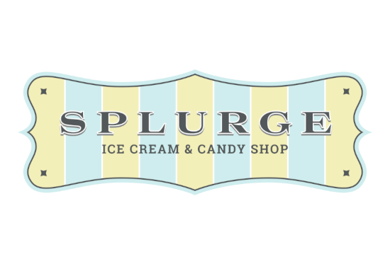 Splurge Ice Cream & Candy Shop logo.